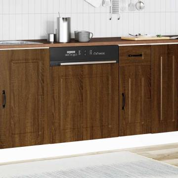 Kalmar Brown Oak Dishwasher Panel - 60x1.5x67 cm Engineered Wood