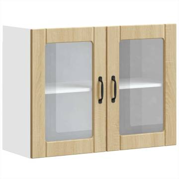 Lucca Sonoma Oak Kitchen Wall Cabinet with Glass Door