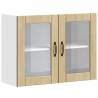 Lucca Sonoma Oak Kitchen Wall Cabinet with Glass Door