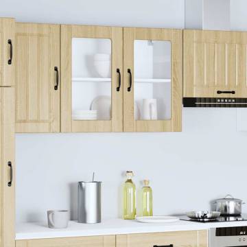 Lucca Sonoma Oak Kitchen Wall Cabinet with Glass Door