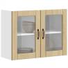 Lucca Sonoma Oak Kitchen Wall Cabinet with Glass Door