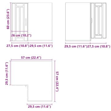 Lucca High Gloss White Kitchen Wall Corner Cabinet