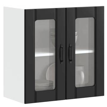 Lucca Black Kitchen Wall Cabinet with Glass Door - Durable Design