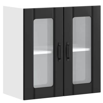 Lucca Black Kitchen Wall Cabinet with Glass Door - Durable Design