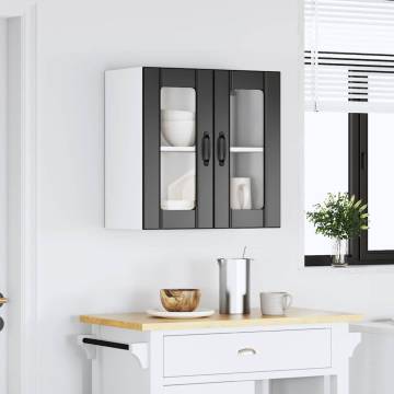 Lucca Black Kitchen Wall Cabinet with Glass Door - Durable Design