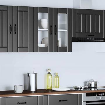 Lucca Black Kitchen Wall Cabinet with Glass Door - Durable Design