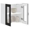 Lucca Black Kitchen Wall Cabinet with Glass Door - Durable Design