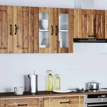 Lucca Kitchen Wall Cabinet with Glass Door - Old Wood