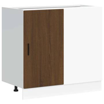 Sink Base Cabinet Brown Oak - Durable Storage Solution