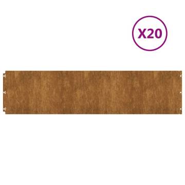 Lawn Edgings 20 pcs | Flexible Weathering Steel - Hipomarket