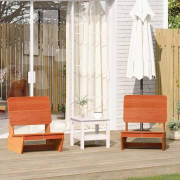 Garden Chairs 2 pcs Wax Brown - Solid Wood Pine Outdoor Seating