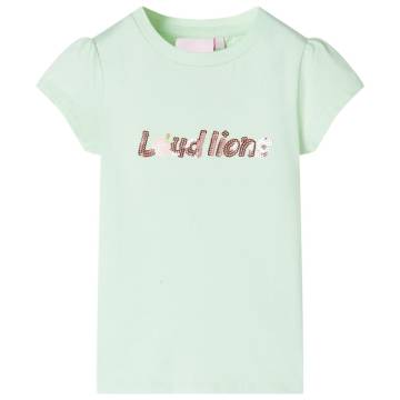 Kids' Cap Sleeve T-shirt - Soft Green (Size 104) | Hipo Market