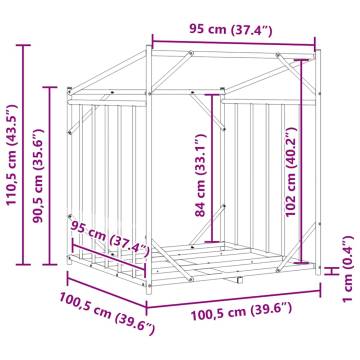 vidaxL Firewood Rack with Rain Cover - Durable & Spacious