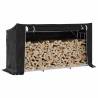 vidaxL Firewood Rack with Rain Cover 200.5x60.5x110.5 cm Galvanised Steel Size 200.5 x 60.5 x 110.5 cm 