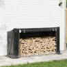 vidaxL Firewood Rack with Rain Cover - Galvanised Steel | HipoMarket