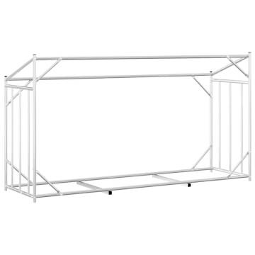 vidaxL Firewood Rack with Rain Cover - Galvanised Steel | HipoMarket