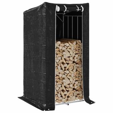 vidaxL Firewood Rack with Rain Cover - Durable Galvanised Steel