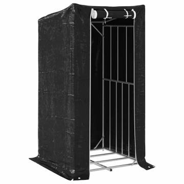 vidaxL Firewood Rack with Rain Cover - Durable Galvanised Steel