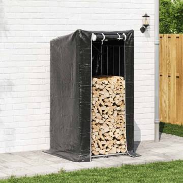 vidaxL Firewood Rack with Rain Cover - Durable Galvanised Steel