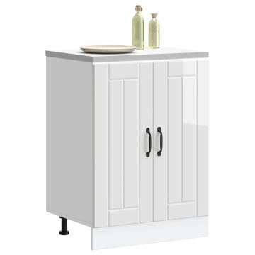 Sink Base Cabinet Lucca - High Gloss White, Engineered Wood