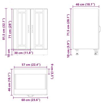 Sink Base Cabinet Lucca - High Gloss White, Engineered Wood