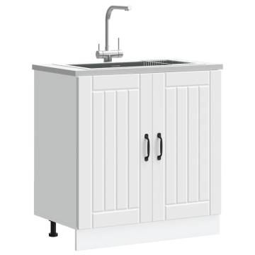 Sink Base Cabinet Lucca White Engineered Wood - Perfect Storage