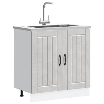 Sink Base Cabinet Lucca | Concrete Grey Engineered Wood