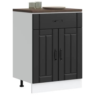 Lucca Black Kitchen Base Cabinet - Durable Storage Solution