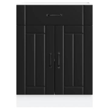 Lucca Black Kitchen Base Cabinet - Durable Storage Solution