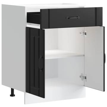 Lucca Black Kitchen Base Cabinet - Durable Storage Solution