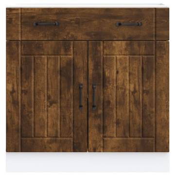 Kitchen Base Cabinet Lucca - Smoked Oak Engineered Wood