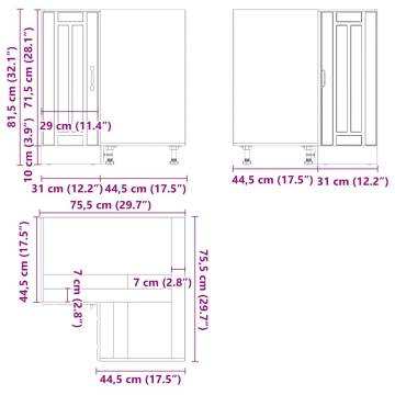 Kitchen Corner Base Cabinet Lucca - Brown Oak | Hipo Market