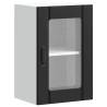 Kitchen Wall Cabinet with Glass Door Lucca Black - Hipo Market