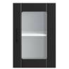 Kitchen Wall Cabinet with Glass Door Lucca Black - Hipo Market