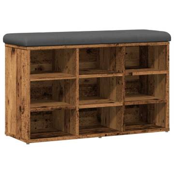 Shoe Bench Old Wood - Stylish & Functional Storage Solution