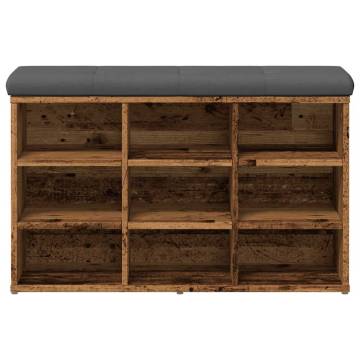 Shoe Bench Old Wood - Stylish & Functional Storage Solution