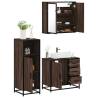  3 Piece Bathroom Furniture Set Brown Oak Engineered Wood Colour brown oak Number of 1 