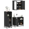  3 Piece Bathroom Furniture Set Black Engineered Wood Colour black Number of 1 