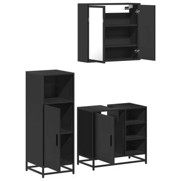 3 Piece Black Bathroom Furniture Set - Stylish & Durable