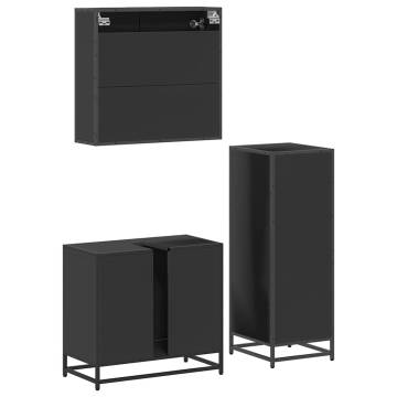 3 Piece Black Bathroom Furniture Set - Stylish & Durable