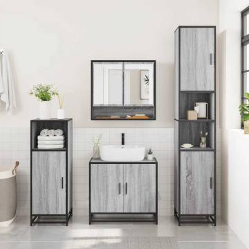 3 Piece Grey Sonoma Bathroom Furniture Set - Stylish & Durable