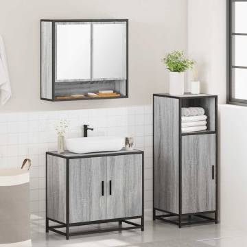 3 Piece Grey Sonoma Bathroom Furniture Set - Stylish & Durable