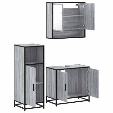 3 Piece Grey Sonoma Bathroom Furniture Set - Stylish & Durable