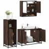  3 Piece Bathroom Furniture Set Brown Oak Engineered Wood Colour brown oak Number of 1 