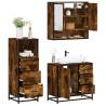  3 Piece Bathroom Furniture Set Smoked Oak Engineered Wood Colour smoked oak Number of 1 