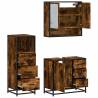 3 Piece Bathroom Furniture Set - Smoked Oak Stylish Design