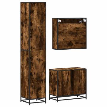 4 Piece Smoked Oak Bathroom Furniture Set | Stylish & Durable