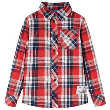 Kids' Plaid Shirt Red and Navy - Stylish & Comfortable Clothing