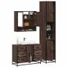  4 Piece Bathroom Furniture Set Brown Oak Engineered Wood Colour brown oak Number of 1 