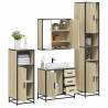  4 Piece Bathroom Furniture Set Sonoma Oak Engineered Wood Colour sonoma oak Number of 1 